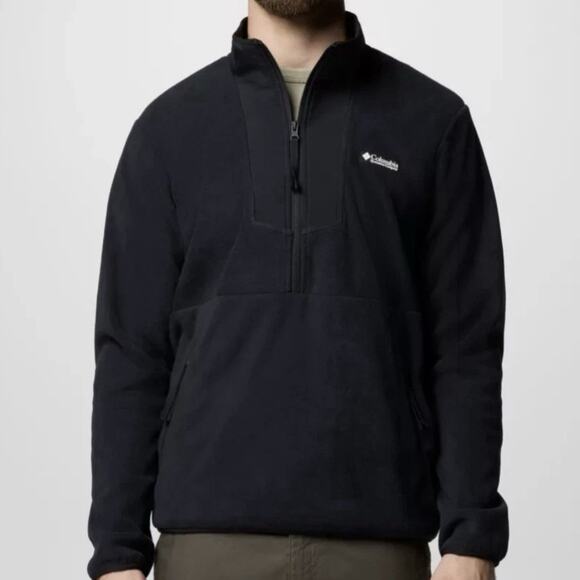 Columbia 1/2 Fleece Sweater Size 2XL Mens Black Sequoia Grove $60 - Picture 2 of 16